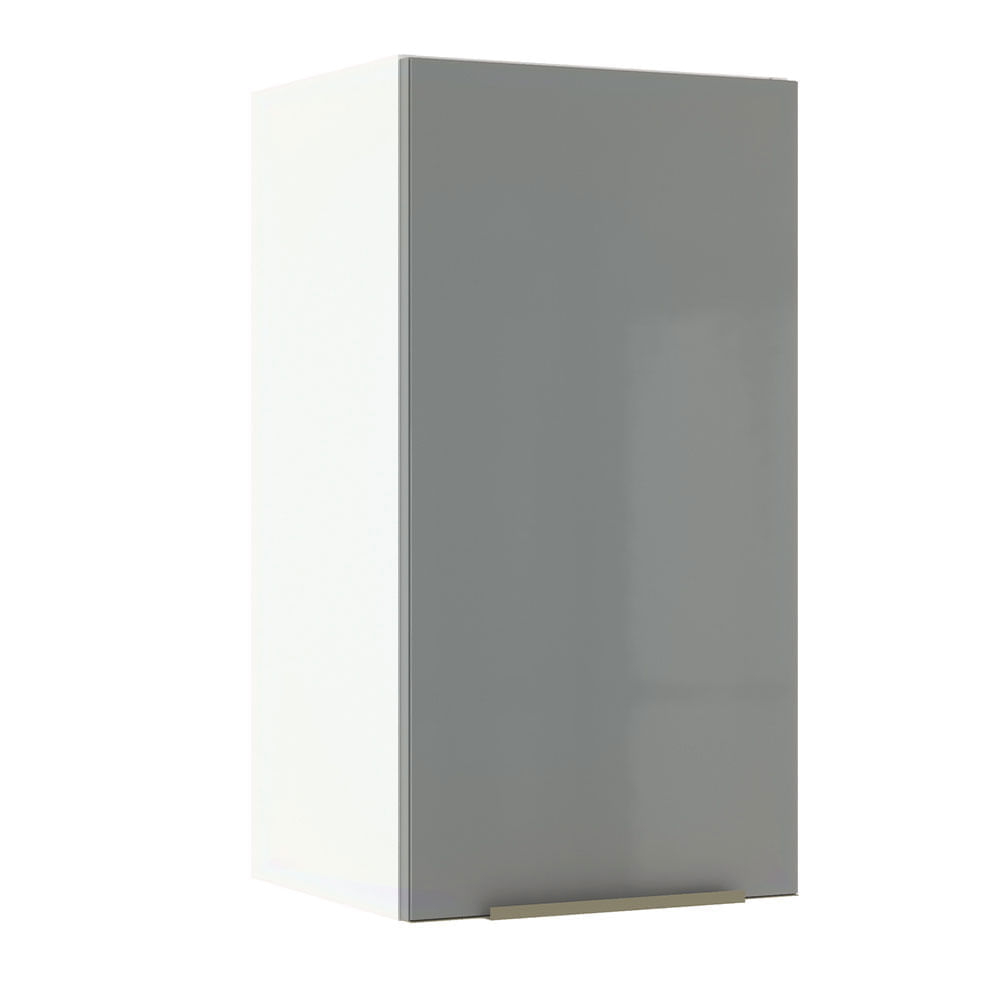 Armário Aéreo Madesa Lux 35 Cm 1 Porta Branco/Cinza