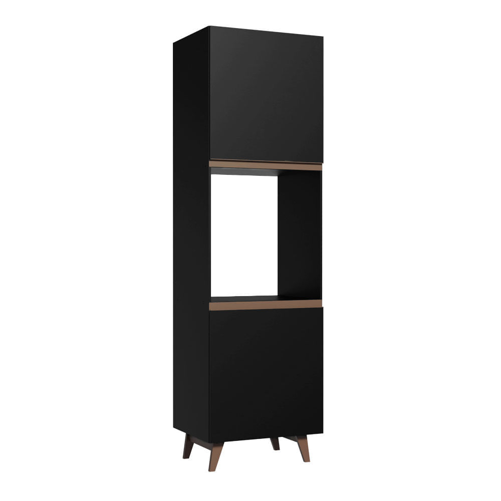 Torre-Quente Madesa Reims 60 Cm 2 Portas Preto Preto