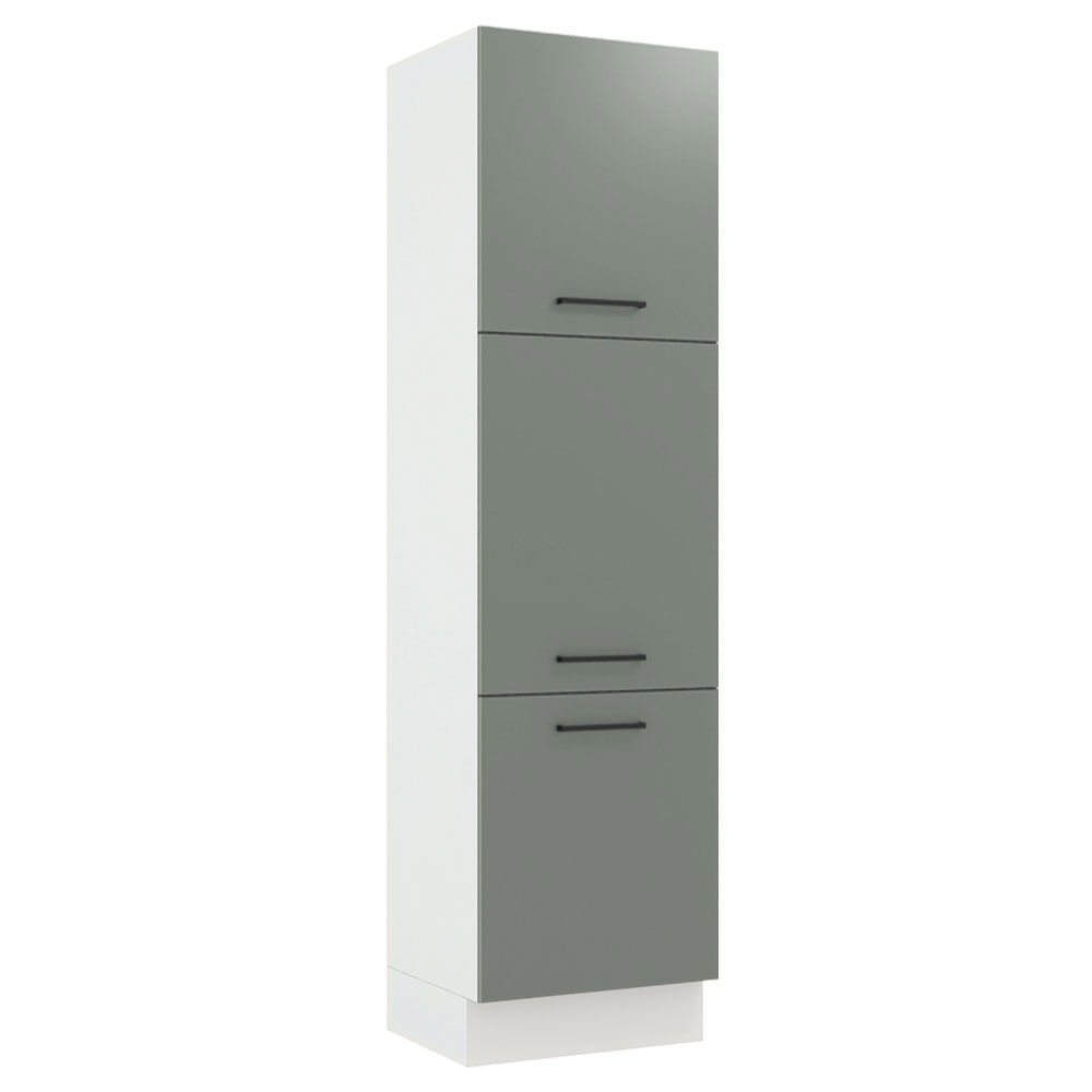 Paneleiro Madesa Agata 60 Cm 3 Portas Branco/Cinza Branco