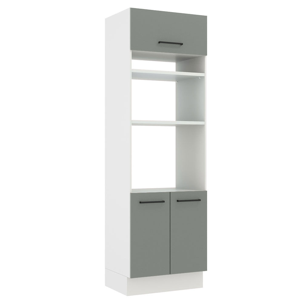 Torre Quente Madesa Agata 70 Cm 3 Portas Branco/Cinza Branco