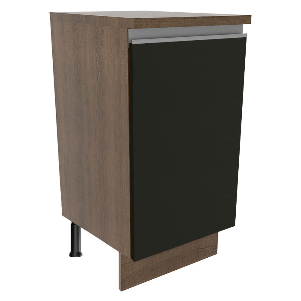 Balcão Madesa Glamy 40 Cm 1 Porta Rustic/Preto Marrom