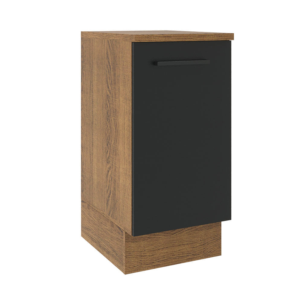 Balcão Madesa Agata 40 Cm 1 Porta Rustic/Preto Marrom