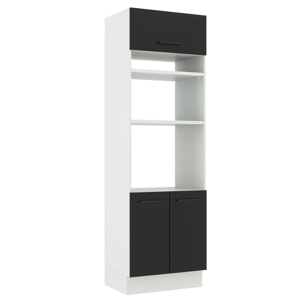 Torre Quente Madesa Agata 70 Cm 3 Portas Branco/Preto Branco