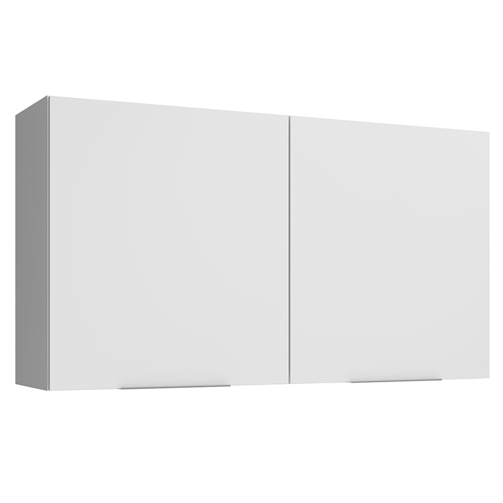 Armário Aéreo Madesa Stella 120 Cm 2 Portas Branco Branco