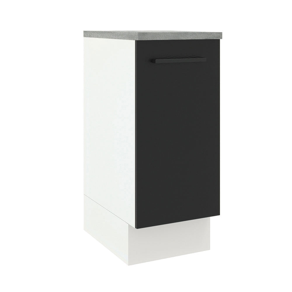 Balcão Madesa Agata 35 Cm 1 Porta Branco/Preto