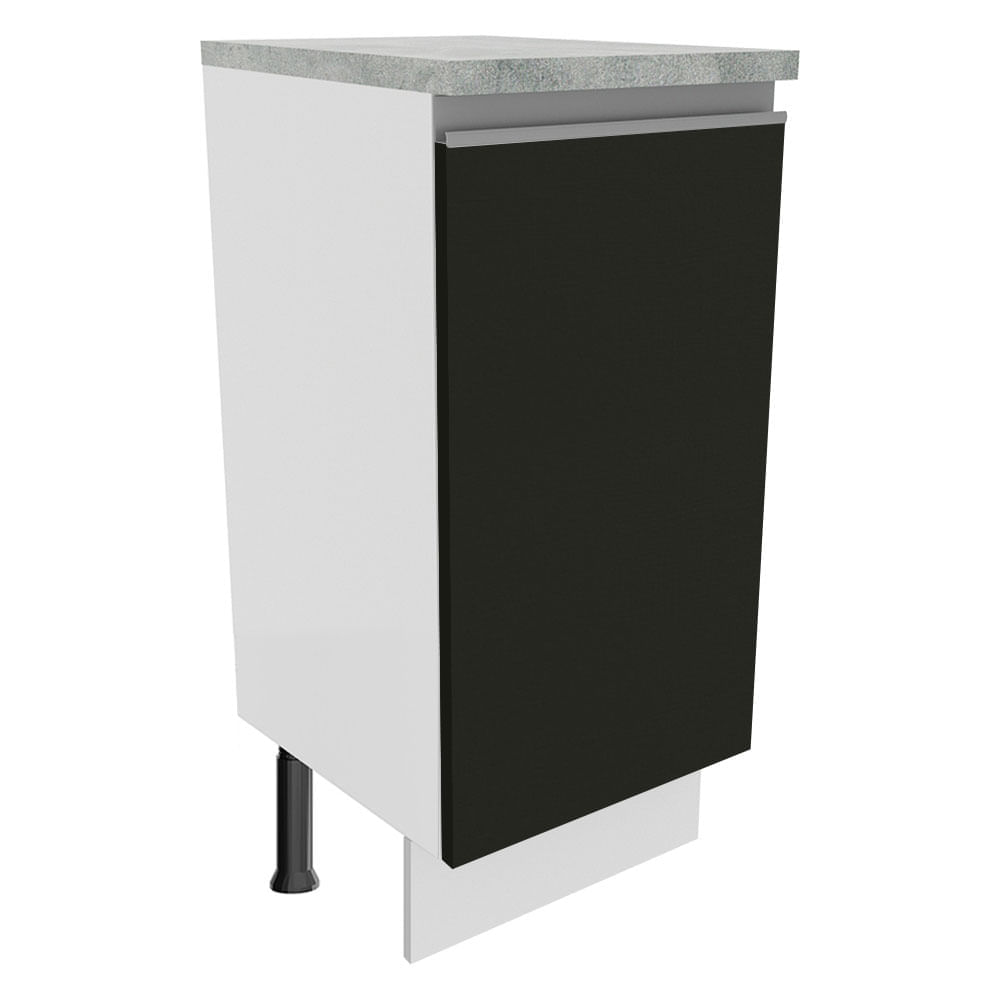 Balcão Madesa Glamy 35 Cm 1 Porta Branco/Preto Branco