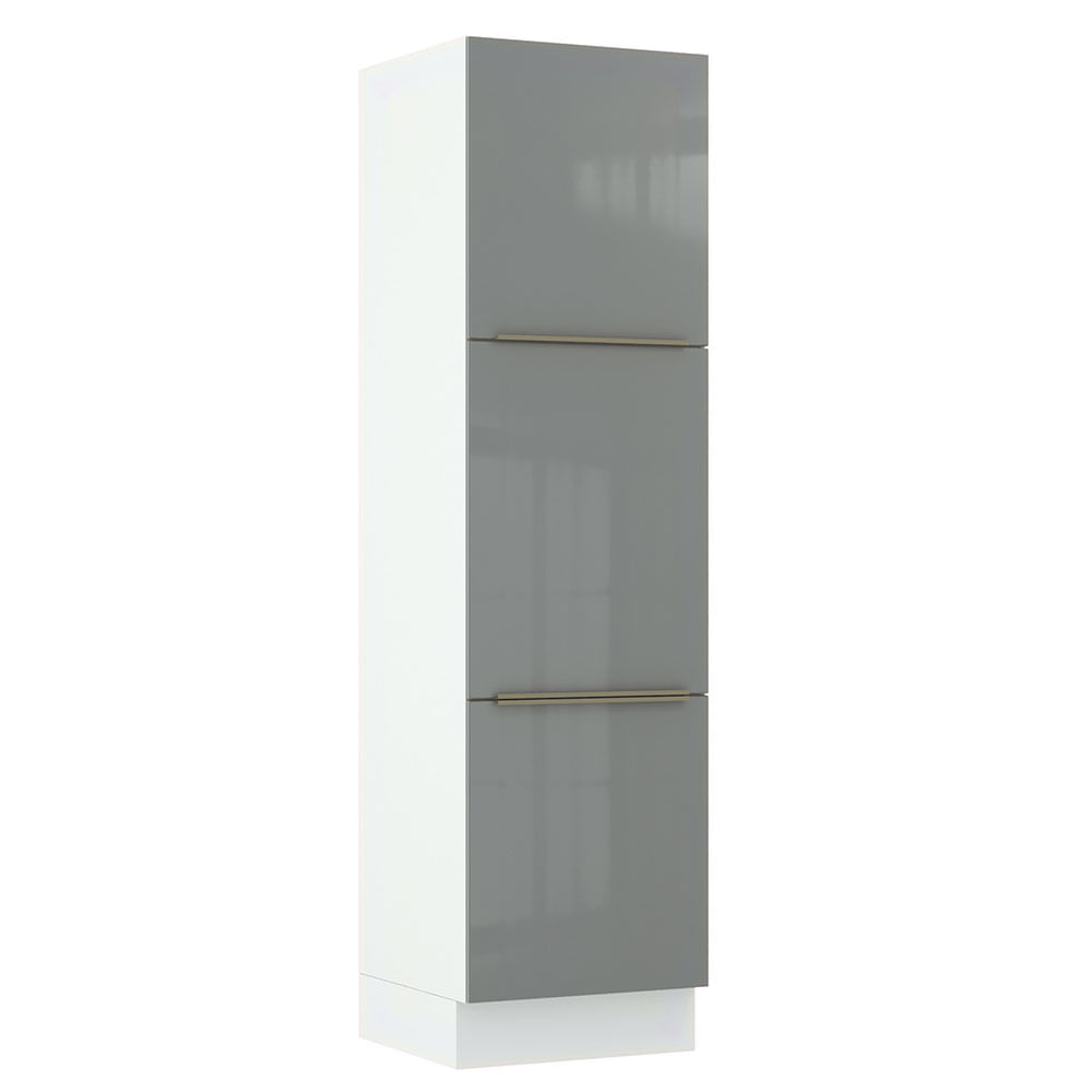 Paneleiro Madesa Lux 60 Cm 3 Portas Branco/Cinza Branco