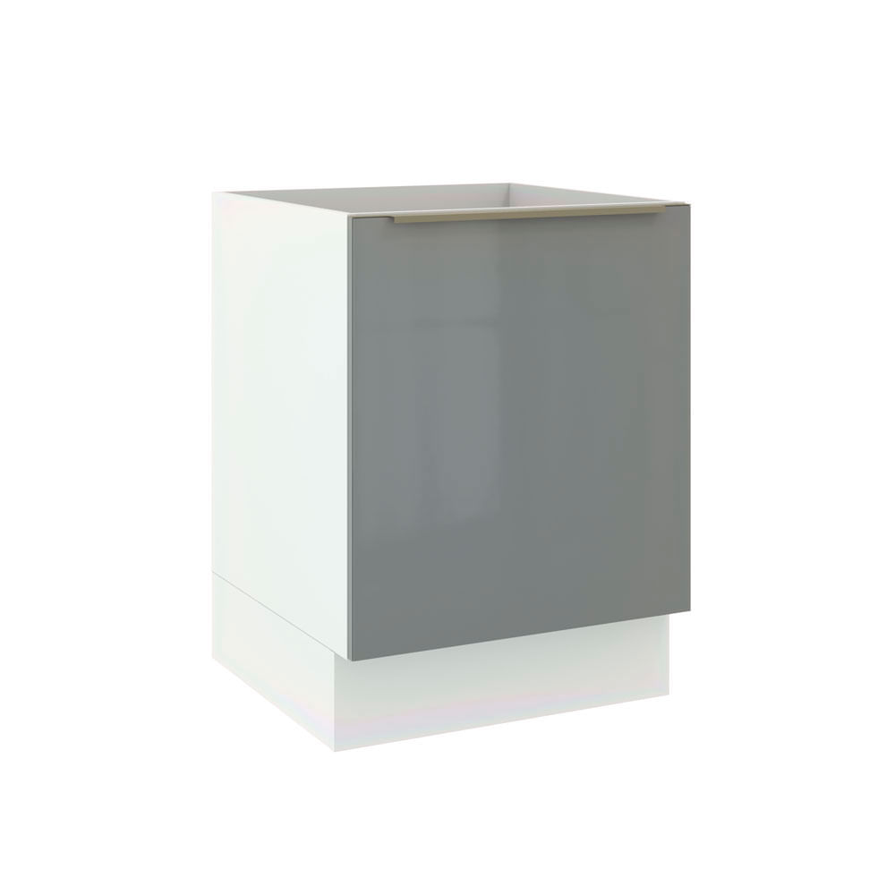 Balcão Madesa Lux 60 Cm 1 Porta Branco/Cinza Branco