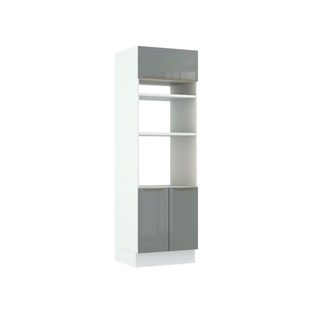 Torre Quente Madesa Lux 70 Cm 3 Portas Branco/Cinza Branco