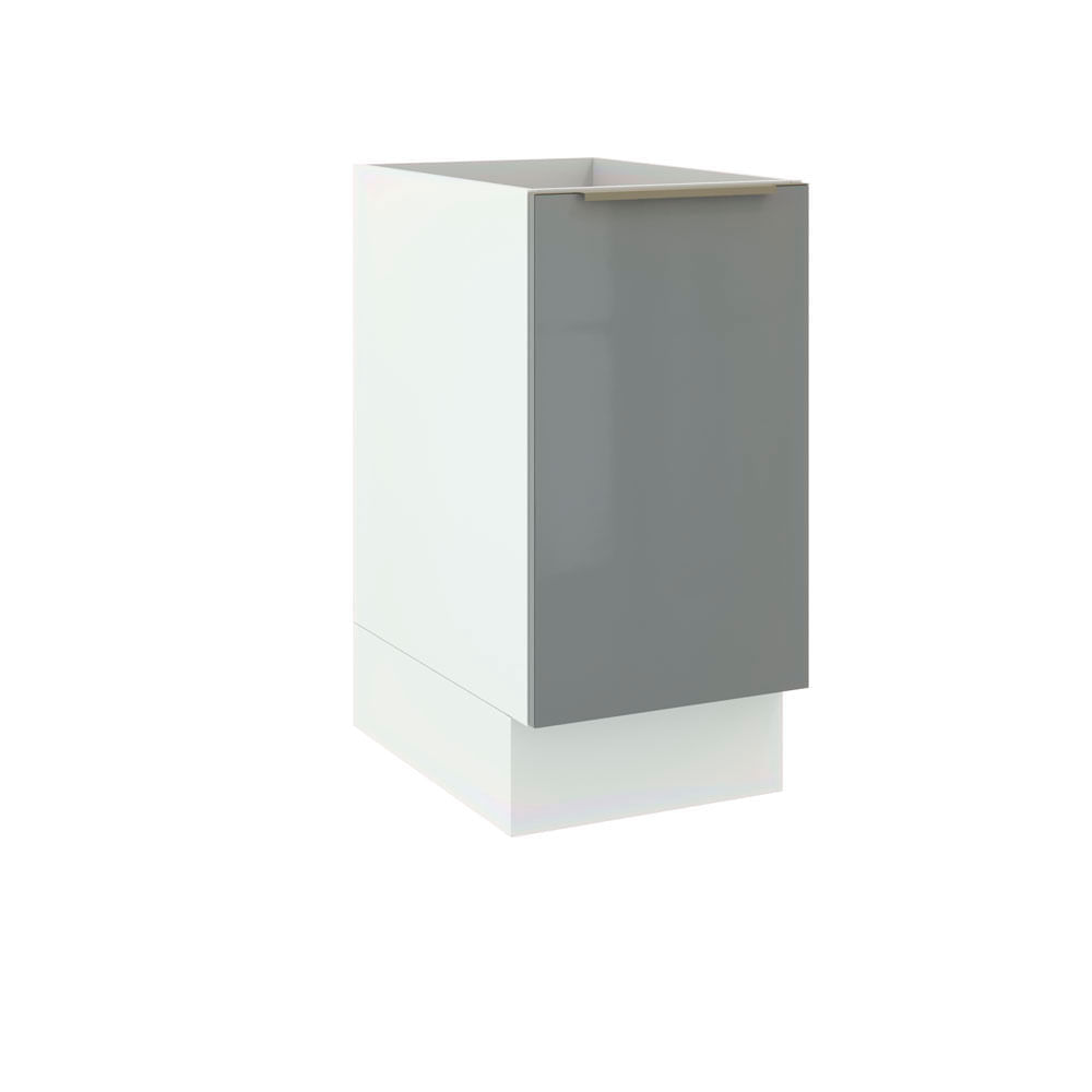 Balcão Madesa Lux 40 Cm 1 Porta Branco/Cinza