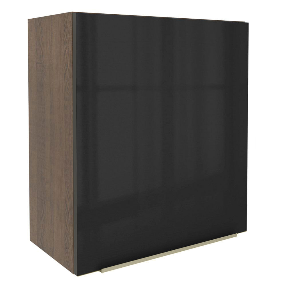 Armário Aéreo Madesa Lux 60 Cm 1 Porta Rustic/Preto