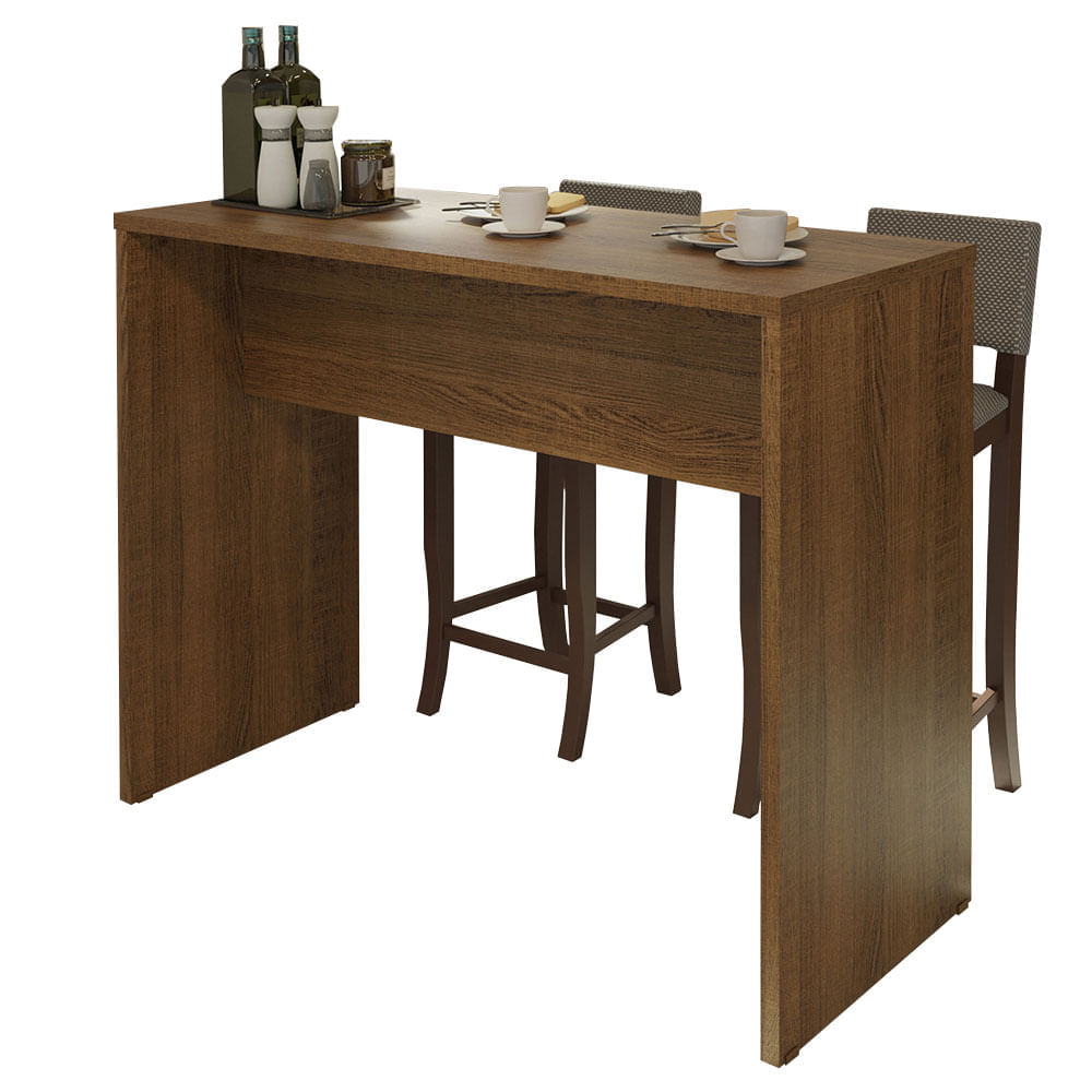 Bancada Para Cozinha Madesa 115 Cm Rustic Marrom