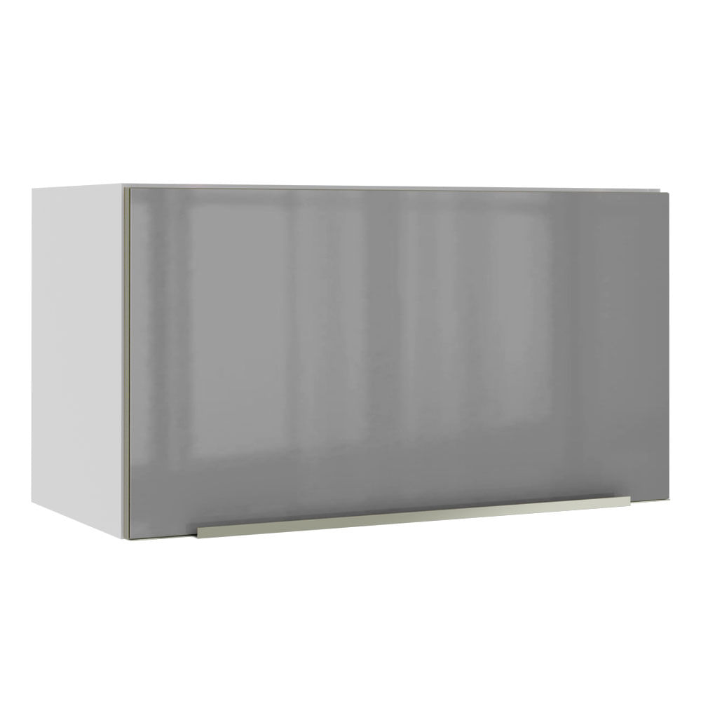 Armário Aéreo Madesa Lux 60 Cm 1 Porta Basculante Branco/Cinza Branco