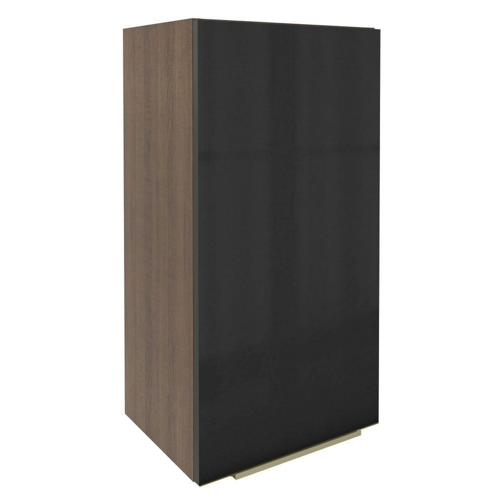 Armário Aéreo Madesa Lux 40 X 83 Cm 1 Porta Rustic/Preto