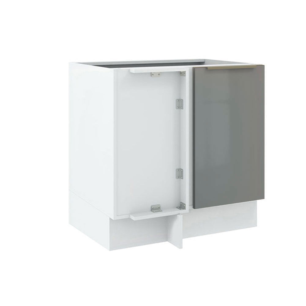 Balcão De Canto Madesa Lux 1 Porta Branco/Cinza Branco