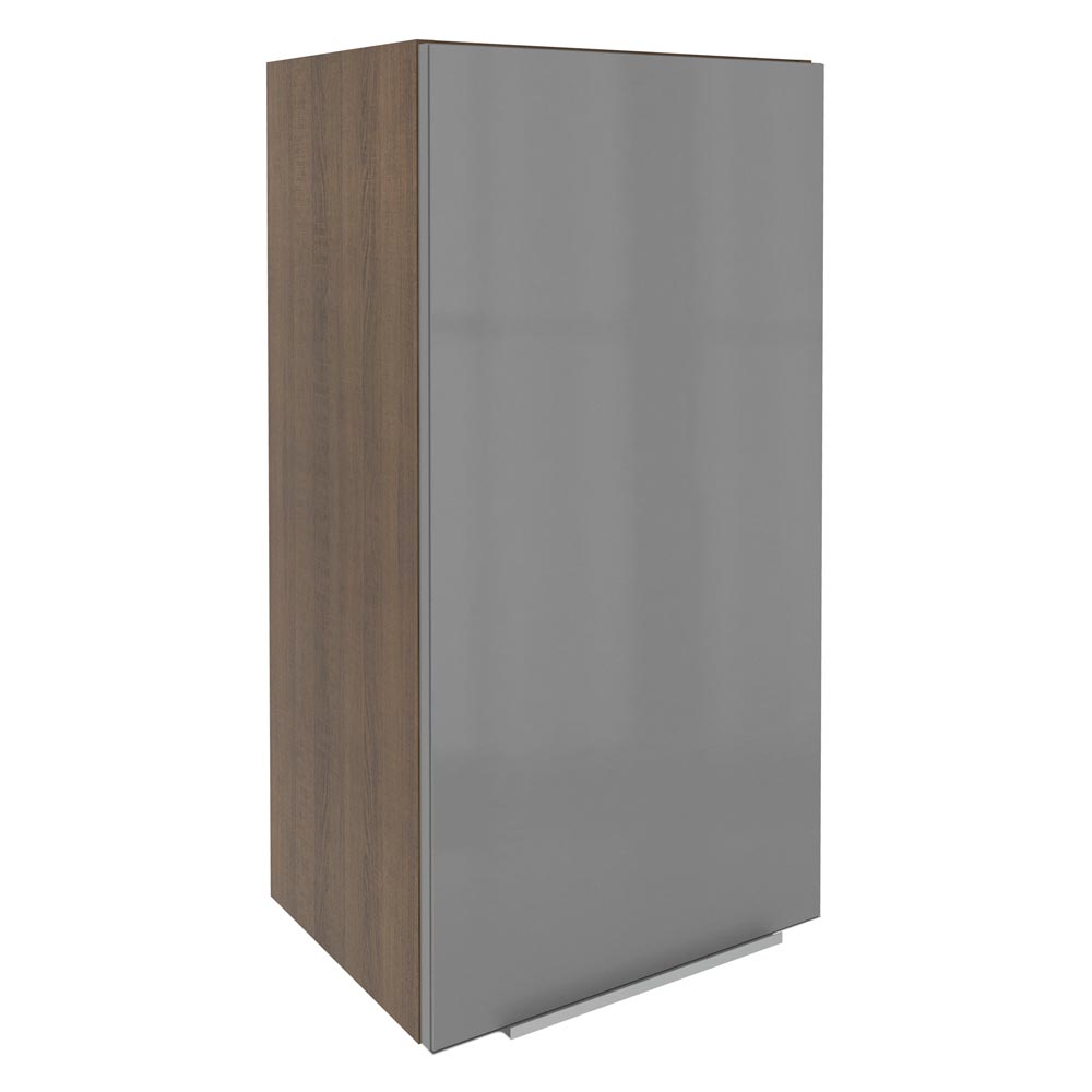 Armário Aéreo Madesa Lux 40 X 83 Cm 1 Porta Rustic/Cinza Marrom