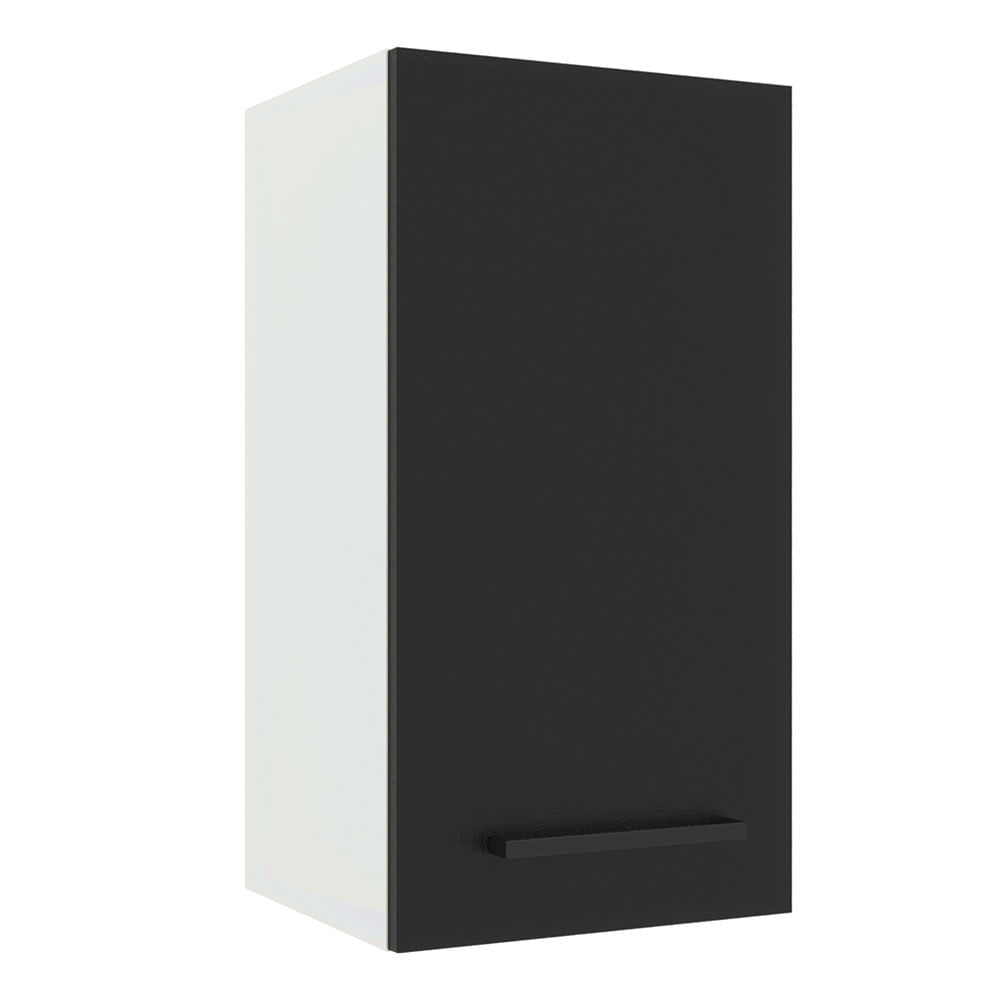 Armário Aéreo Madesa Agata 35 Cm 1 Porta Branco/Preto