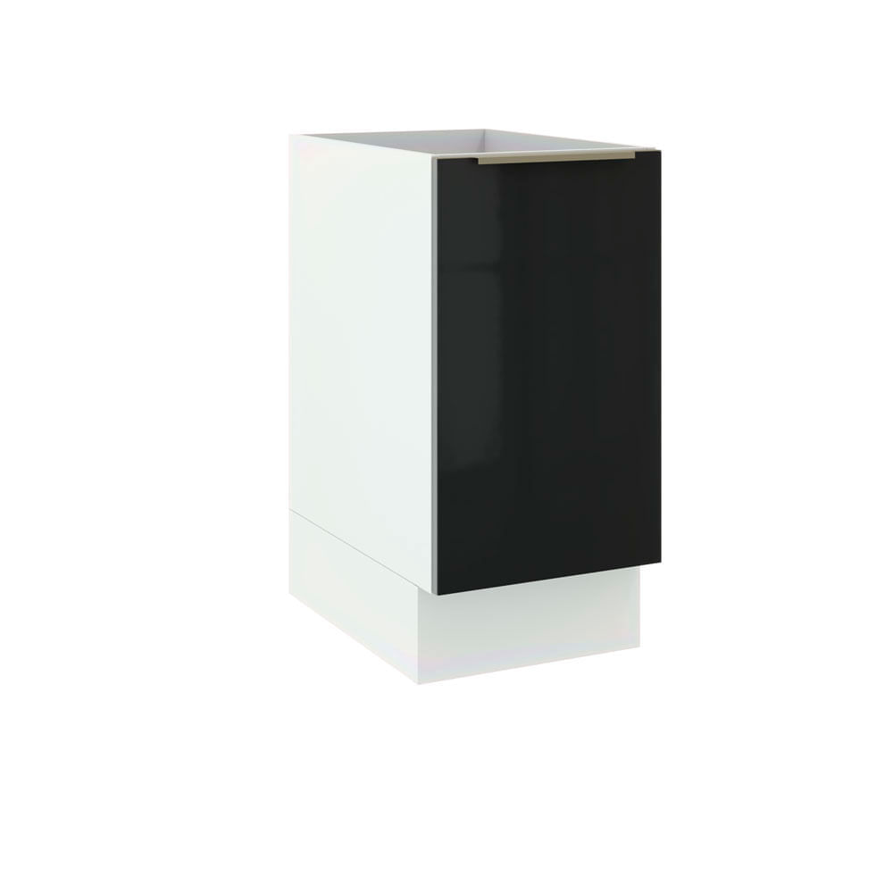 Balcão Madesa Lux 40 Cm 1 Porta Branco/Preto Branco