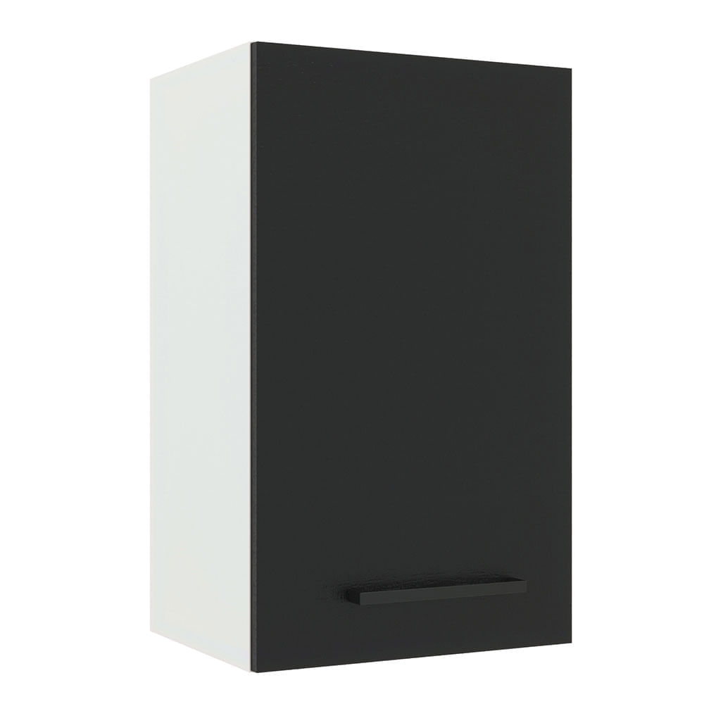 Armário Aéreo Madesa Agata 40 Cm 1 Porta Branco/Preto Branco