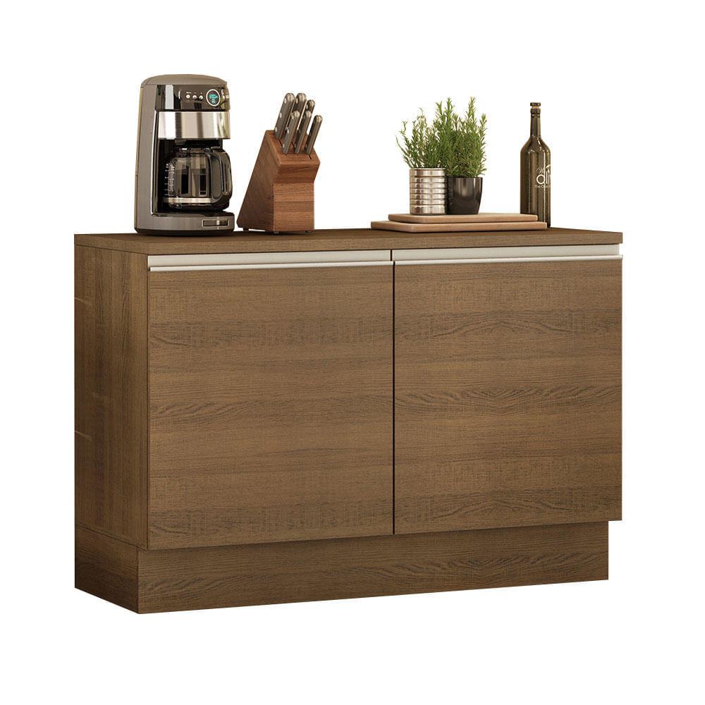 Balcão De Pia Madesa Glamy 120 Cm 2 Portas (Com Tampo) Rustic Marrom