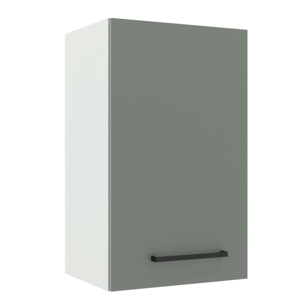 Armário Aéreo Madesa Agata 40 Cm 1 Porta Branco/Cinza Branco