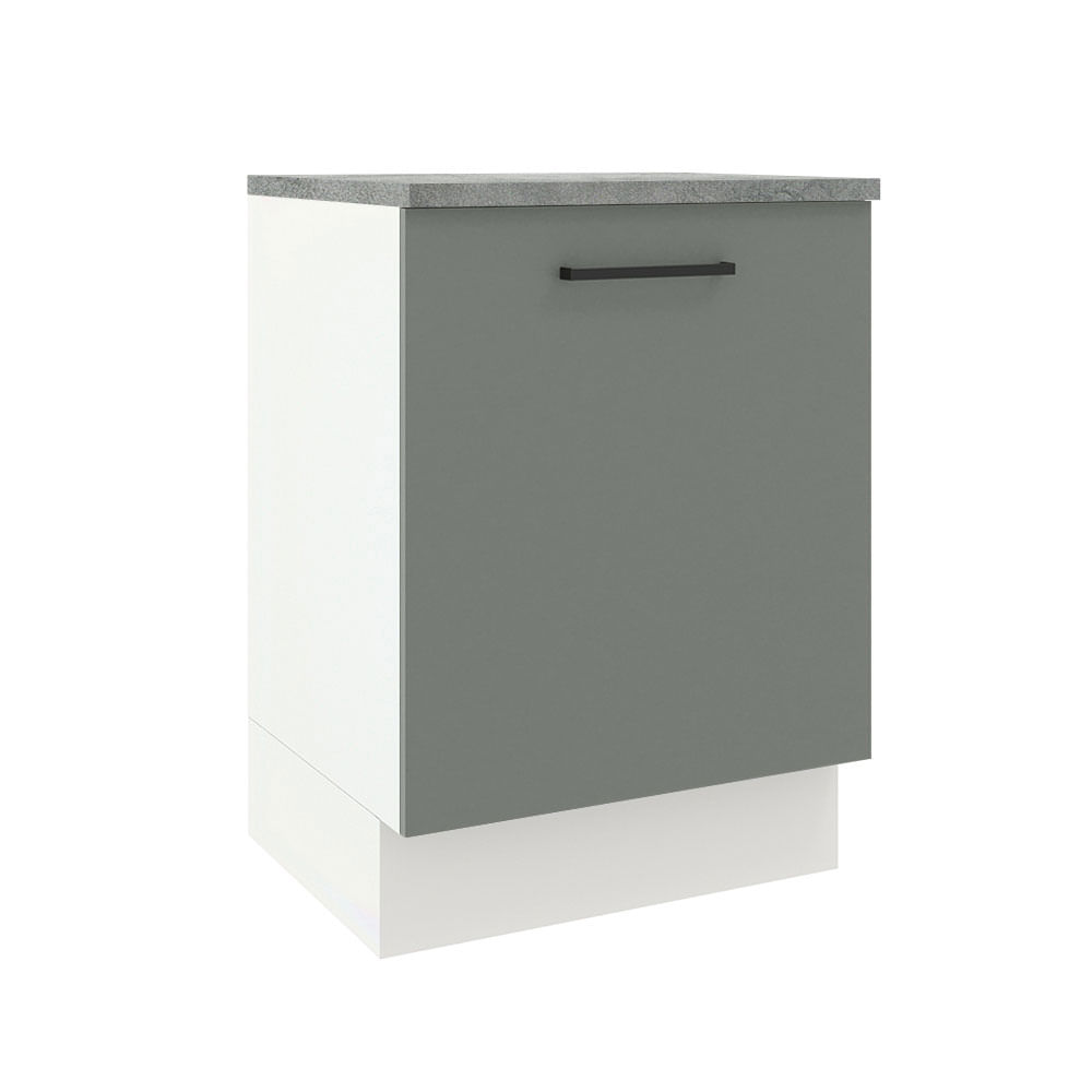 Balcão Madesa Agata 60 Cm 1 Porta Branco/Cinza