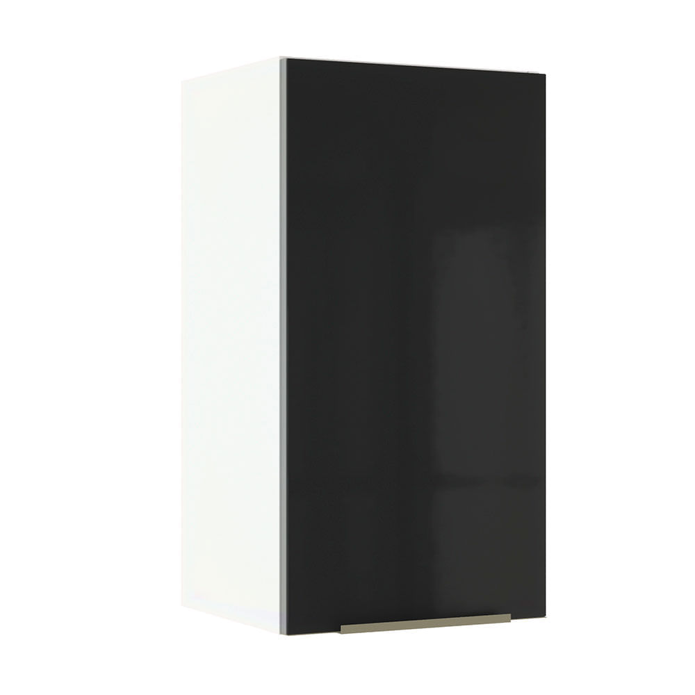 Armário Aéreo Madesa Lux 35 Cm 1 Porta Branco/Preto Branco