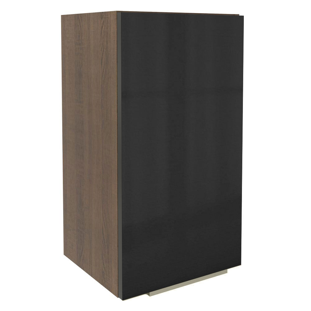 Armário Aéreo Madesa Lux 35 Cm 1 Porta Rustic/Preto Marrom