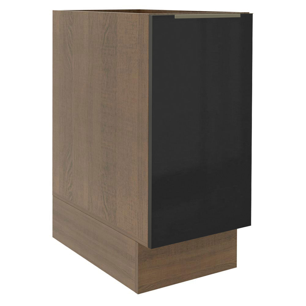 Balcão Madesa Lux 35 Cm 1 Porta Rustic/Preto Marrom