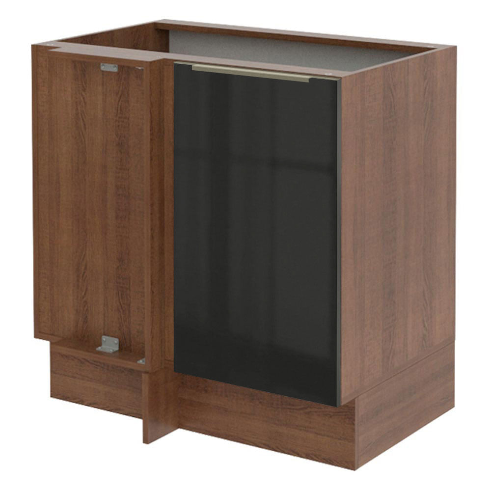 Balcão De Canto Madesa Lux 1 Porta Rustic/Preto Marrom