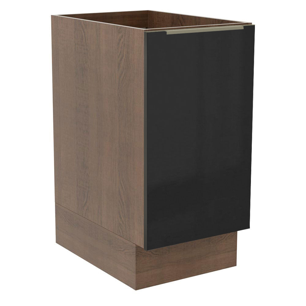 Balcão Madesa Lux 40 Cm 1 Porta Rustic/Preto Marrom