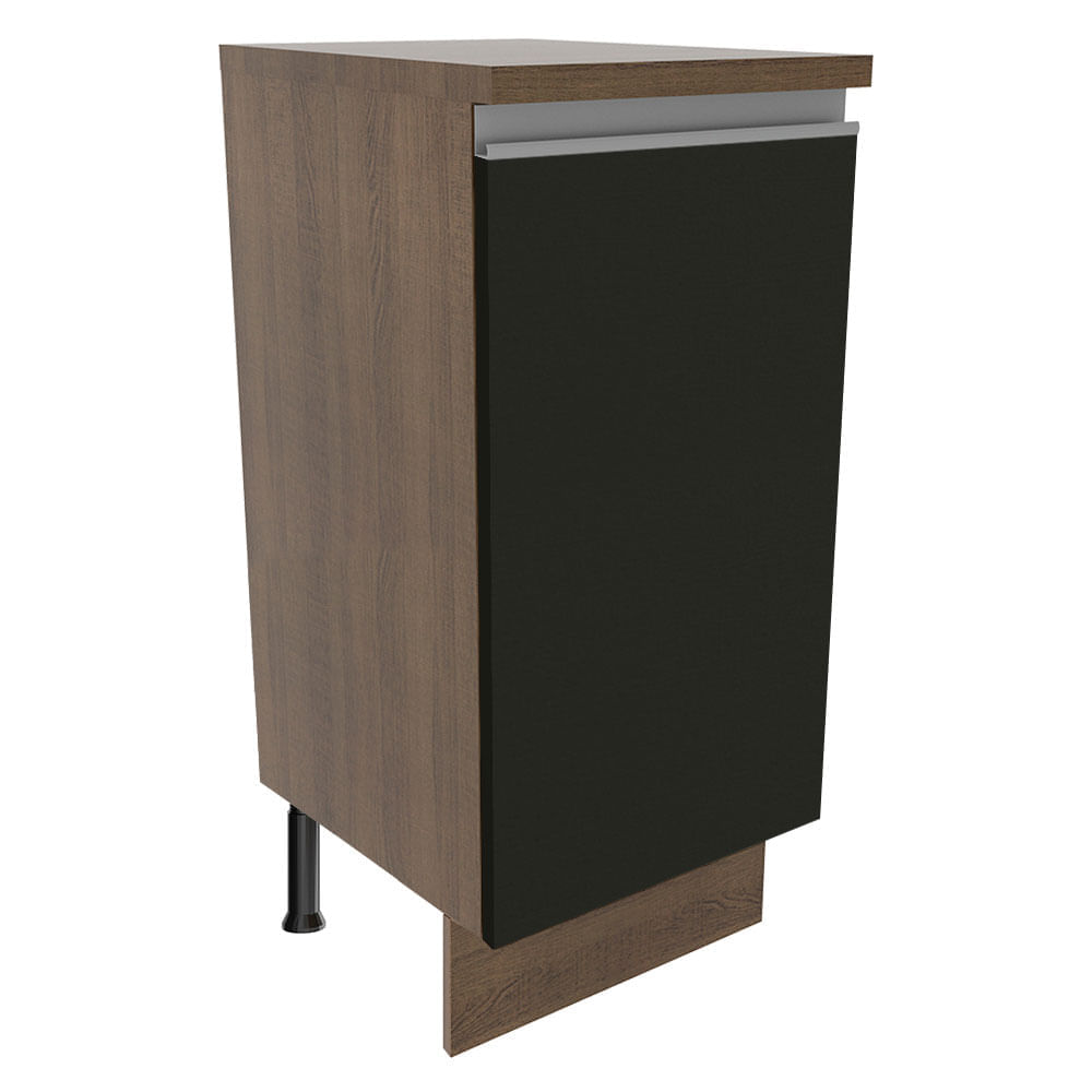 Balcão Madesa Glamy 35 Cm 1 Porta Rustic/Preto Marrom