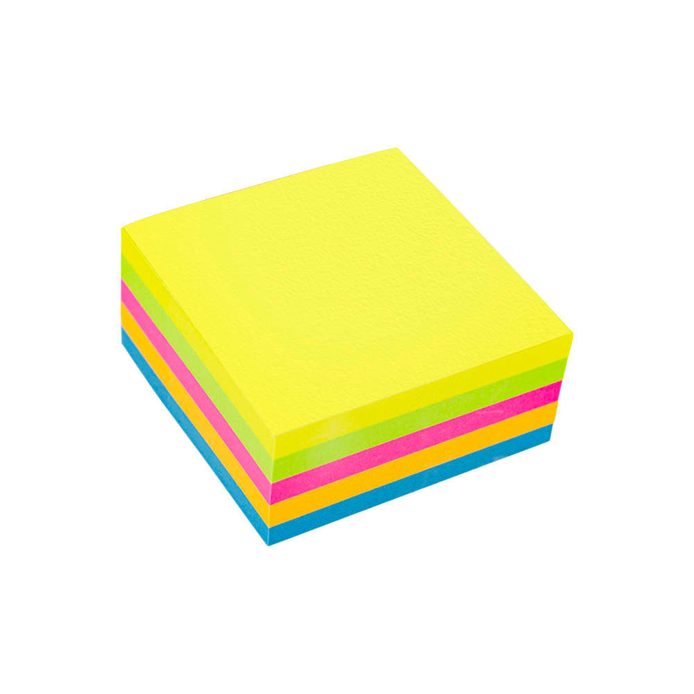Bloco Adesivo Cubo 50X50mm 5 Cores Neon 250Fl Keep - Ei014 Keep