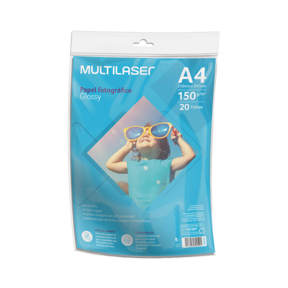 Papel Fotográfico Glossy A4 150G 20 Folhas - Pe038 Keep