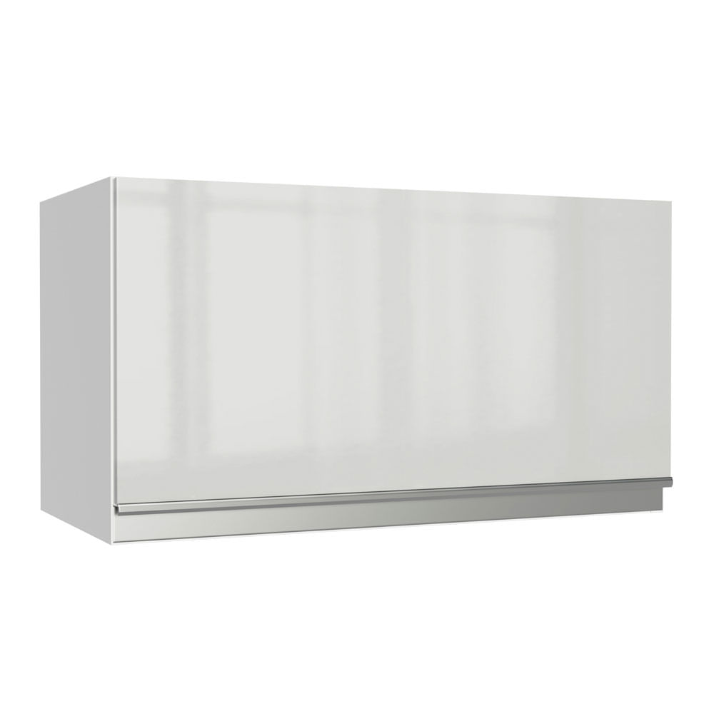 Armário Aéreo Madesa Acordes 100% Mdf 60 Cm 1 Porta Basculante Branco Brilho Branco