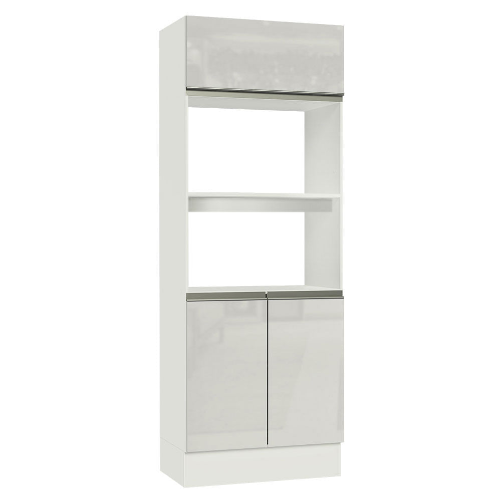 Torre-Quente Para 2 Fornos Madesa Smart 100% Mdf Portas Branco Brilho Branco