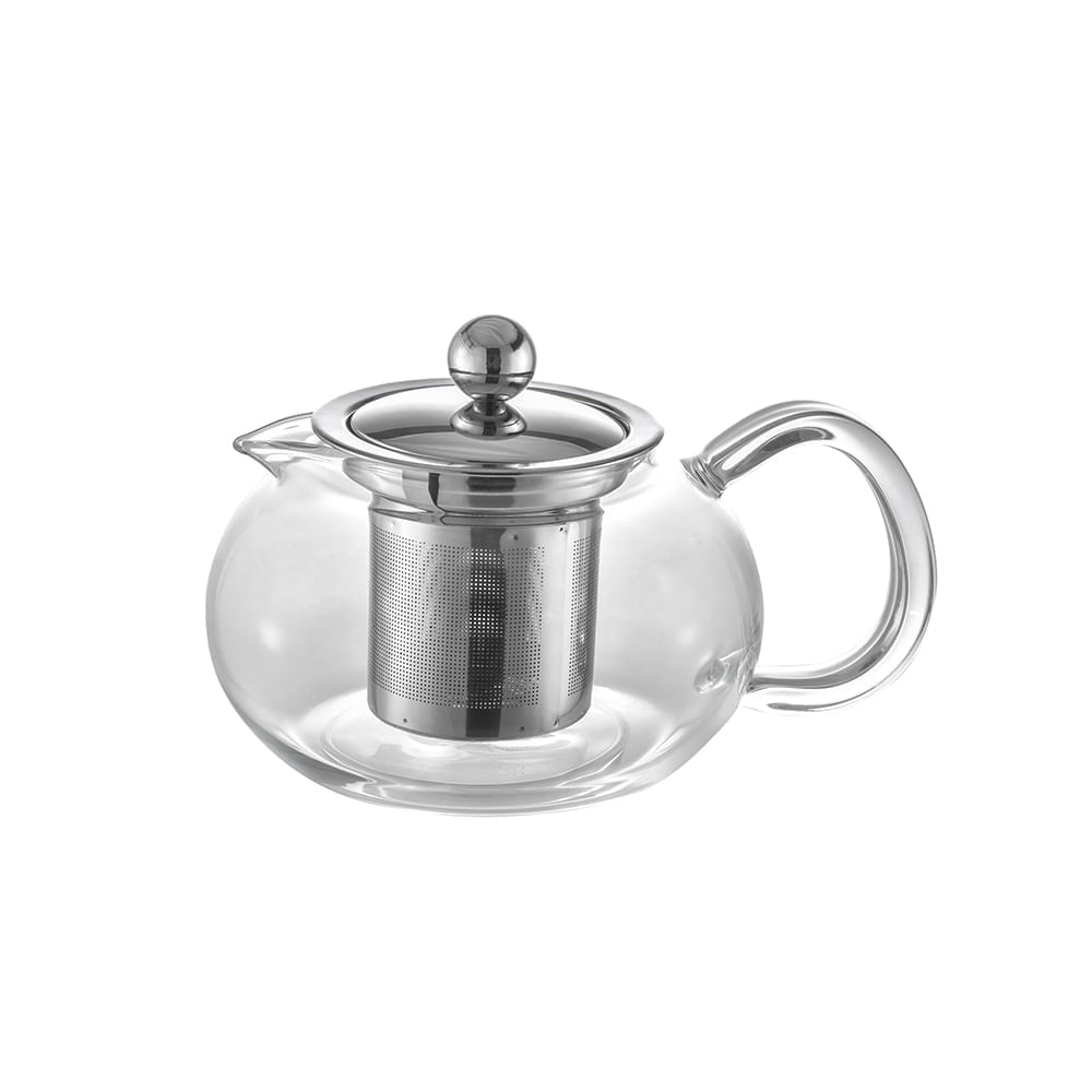 Bule Para Chá Em Vidro E Aço Inox Com Infusor 500ml Oxford