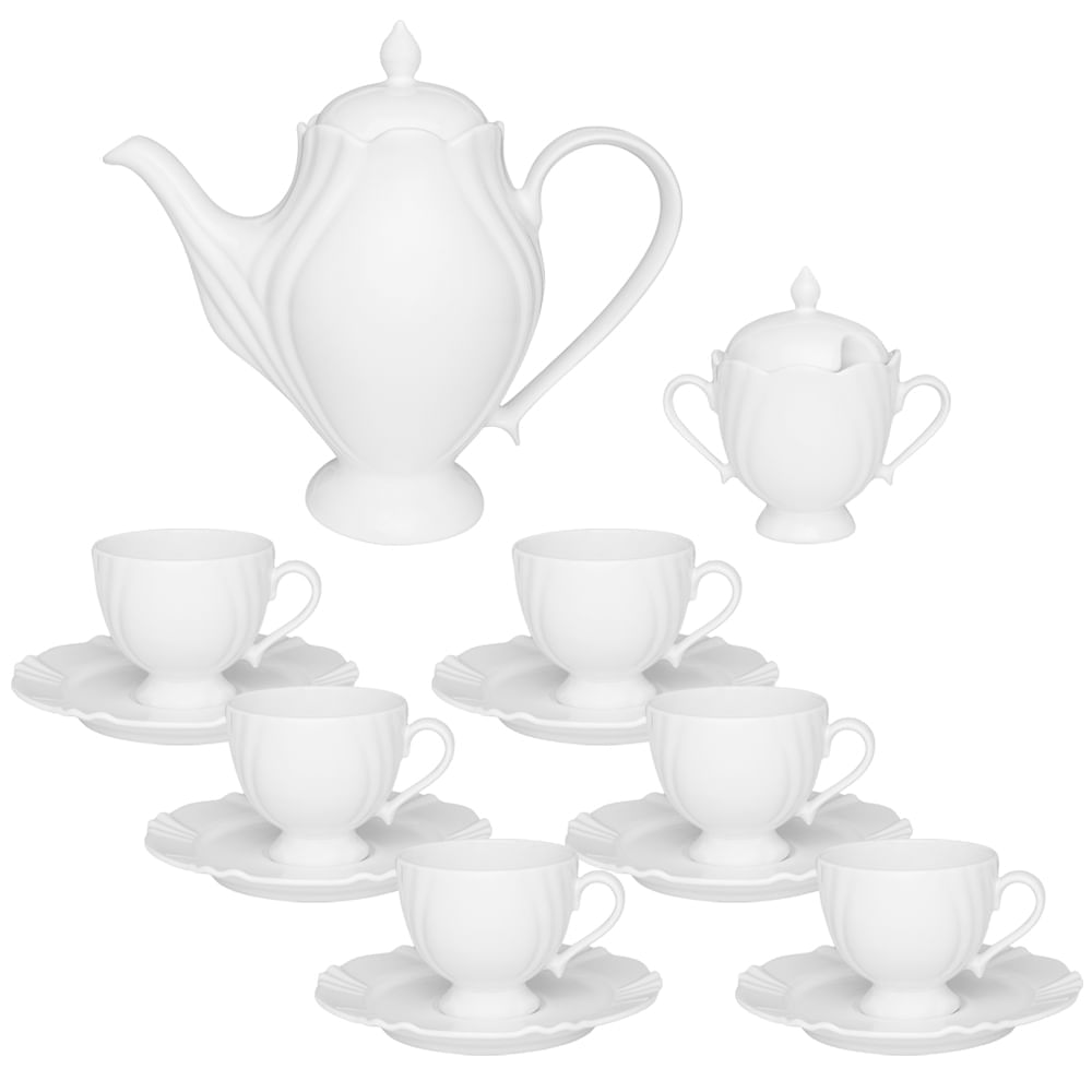 Conjunto Cafézinho 14 Peças - White Oxford