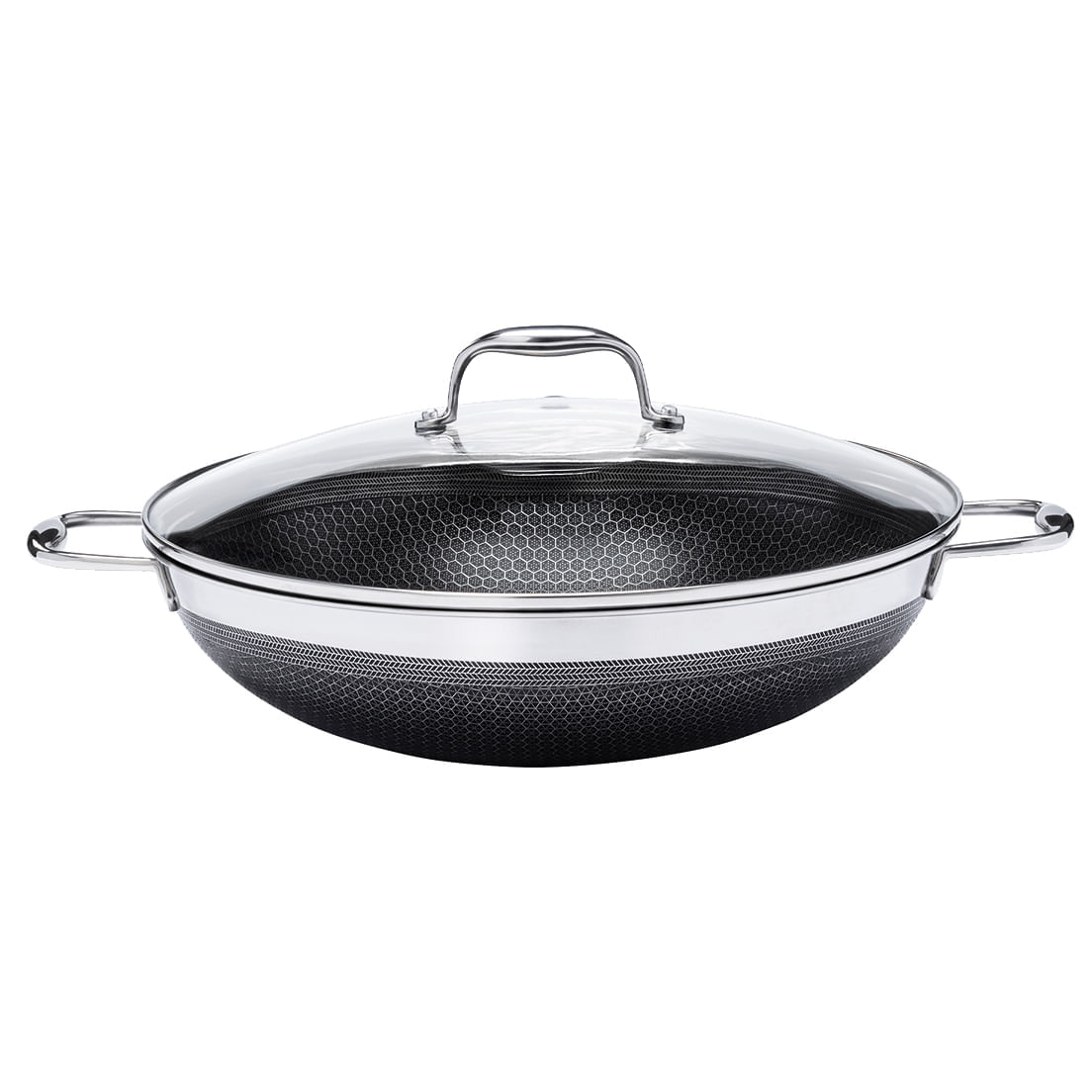 Panela Wok Em Aço Inox 34cm 5L Hive Inox