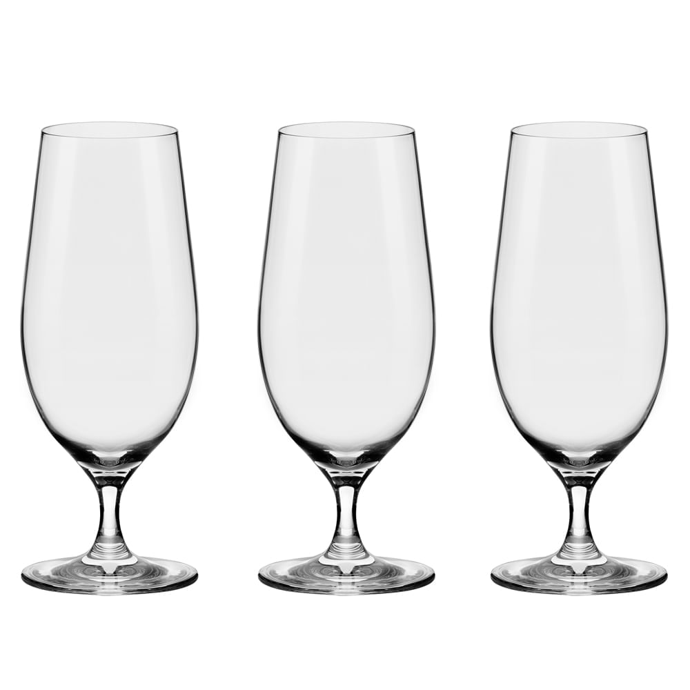 Jogo De 3 Taças De Cristal Cerveja 460ml Beer Glass