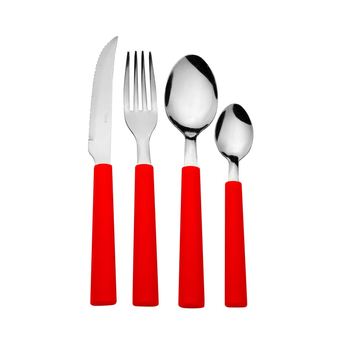 Faqueiro Com16 Peças Vermelho Intenso Vermelho
