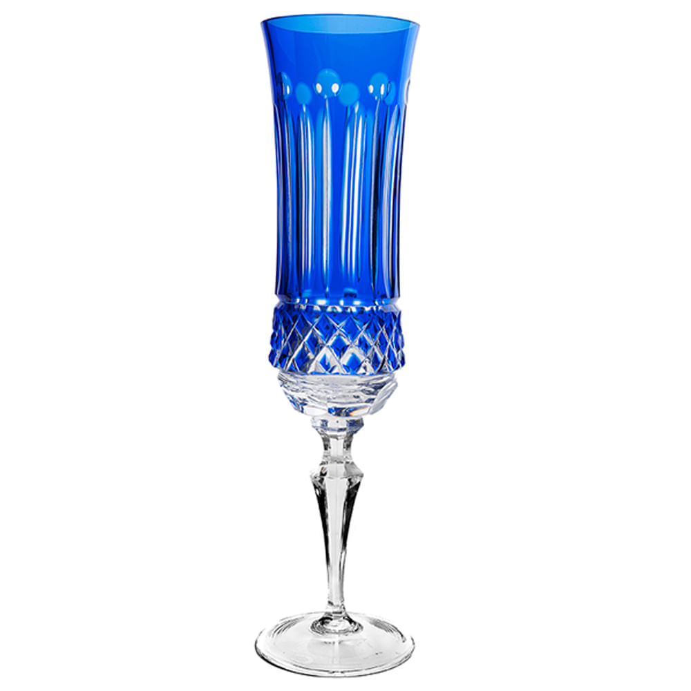 Taça De Cristal Strauss Champagne 210ml - Azul Escuro - 119.107.069.012