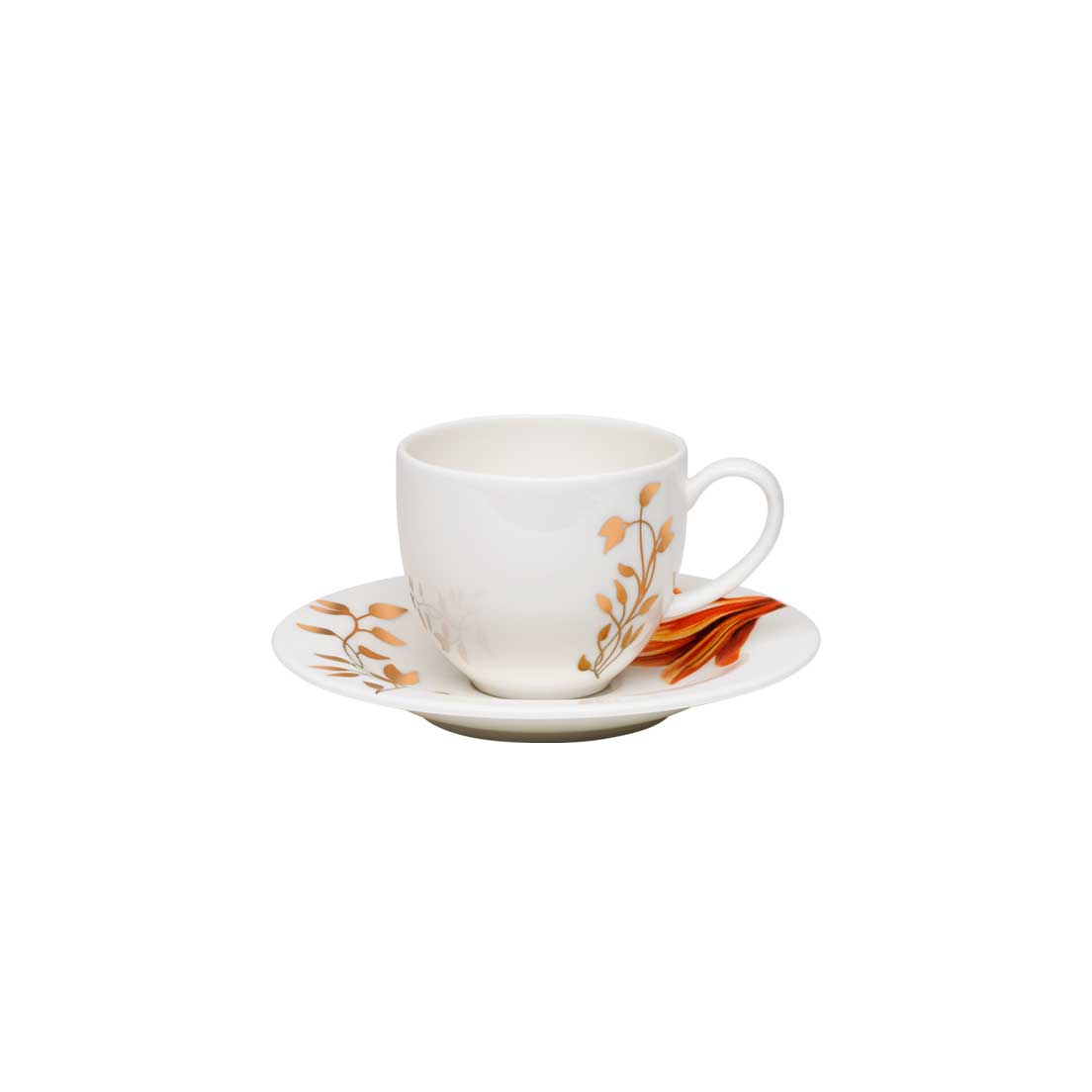 Conjunto De 6 Xicaras De Cafezinho 110ml Com Pires Strauss Fiori