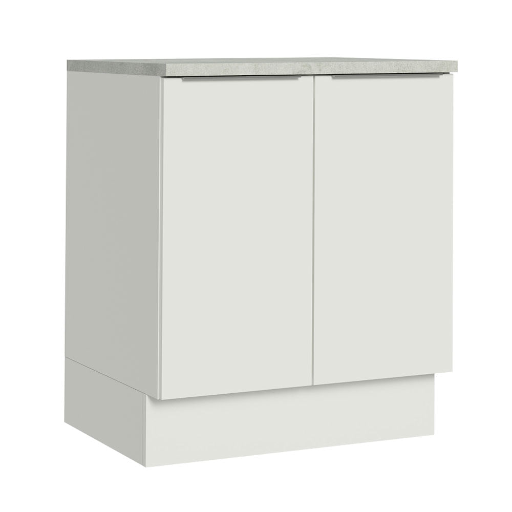 Balcão De Cozinha Madesa Stella 70 Cm 2 Portas Branco Branco