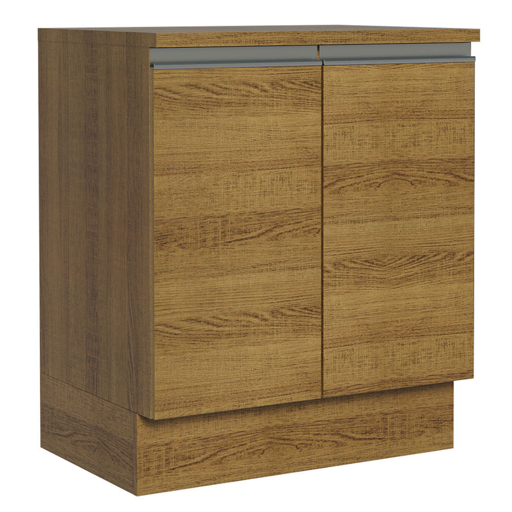 Balcão De Cozinha Madesa Glamy 70 Cm 2 Portas Rustic Marrom