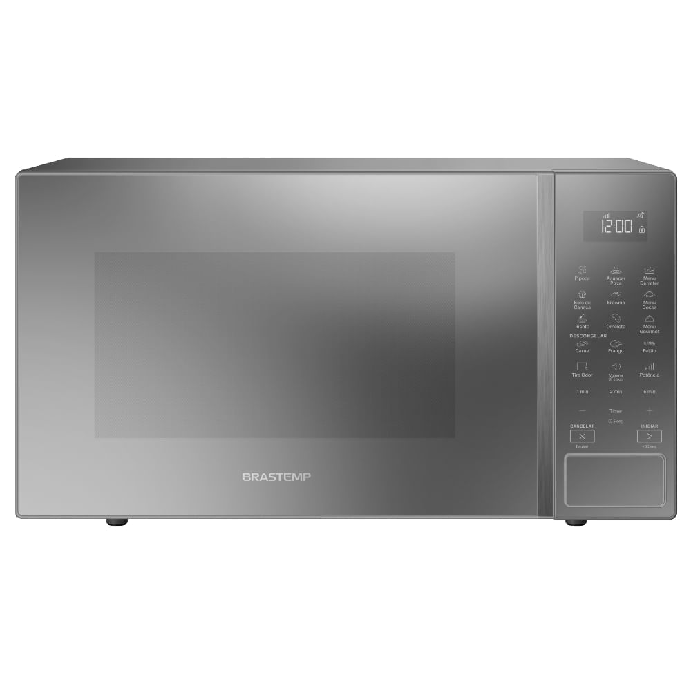 Micro-Ondas Brastemp 32 Litros Cor Cinza Espelhado Com Menu Gourmet - Bms46ar