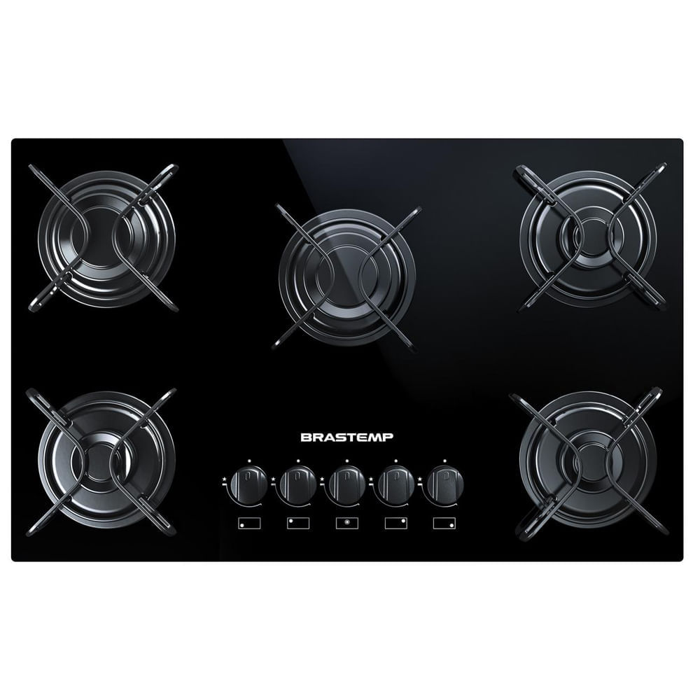 Cooktop 5 Bocas Brastemp Com Grades Piatina E Acendimento Automático - Bdd75ae Bivolt