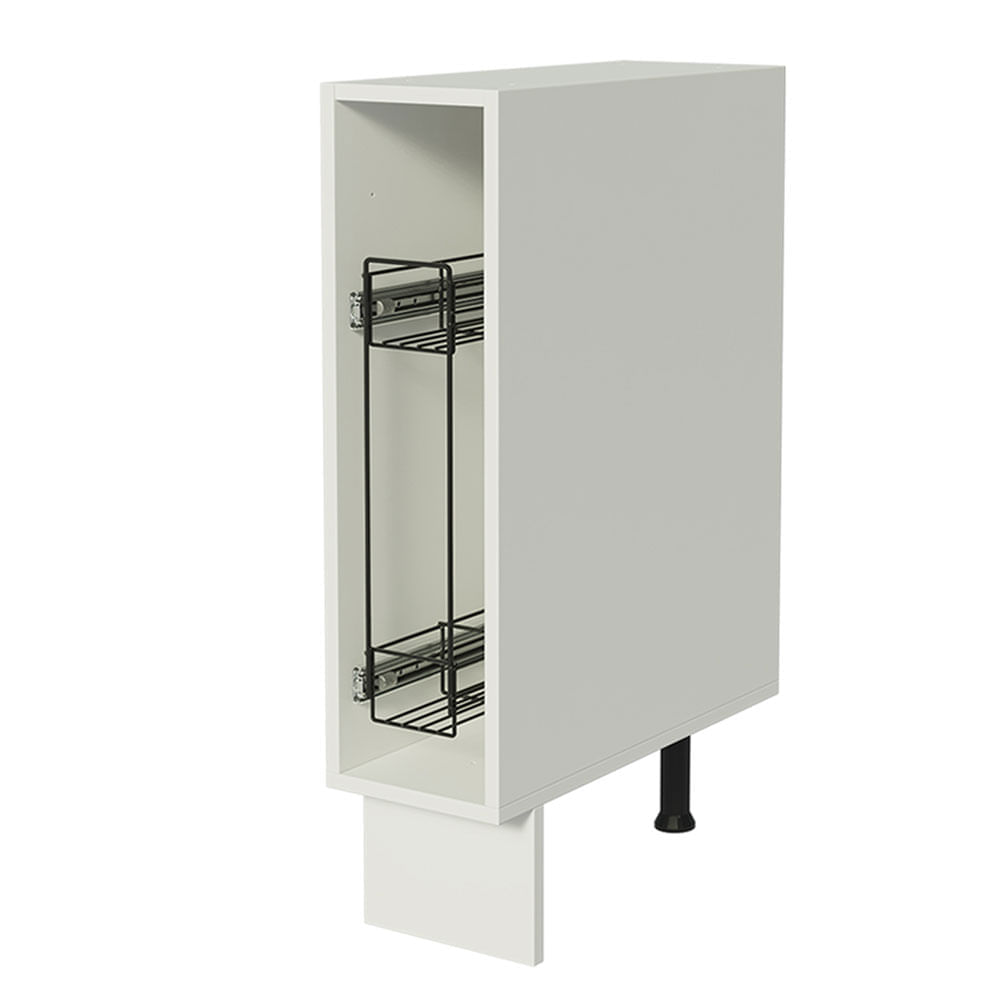 Balcão Porta-Temperos Madesa Para Cozinha Lux, Glamy E Stella 20 X 60 Cm (Sem Tampo) Branco Branco