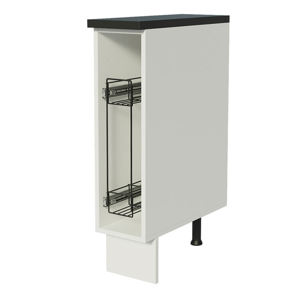 Balcão Porta-Temperos Madesa Acordes 100% Mdf 20 Cm (Com Tampo) Branco Branco