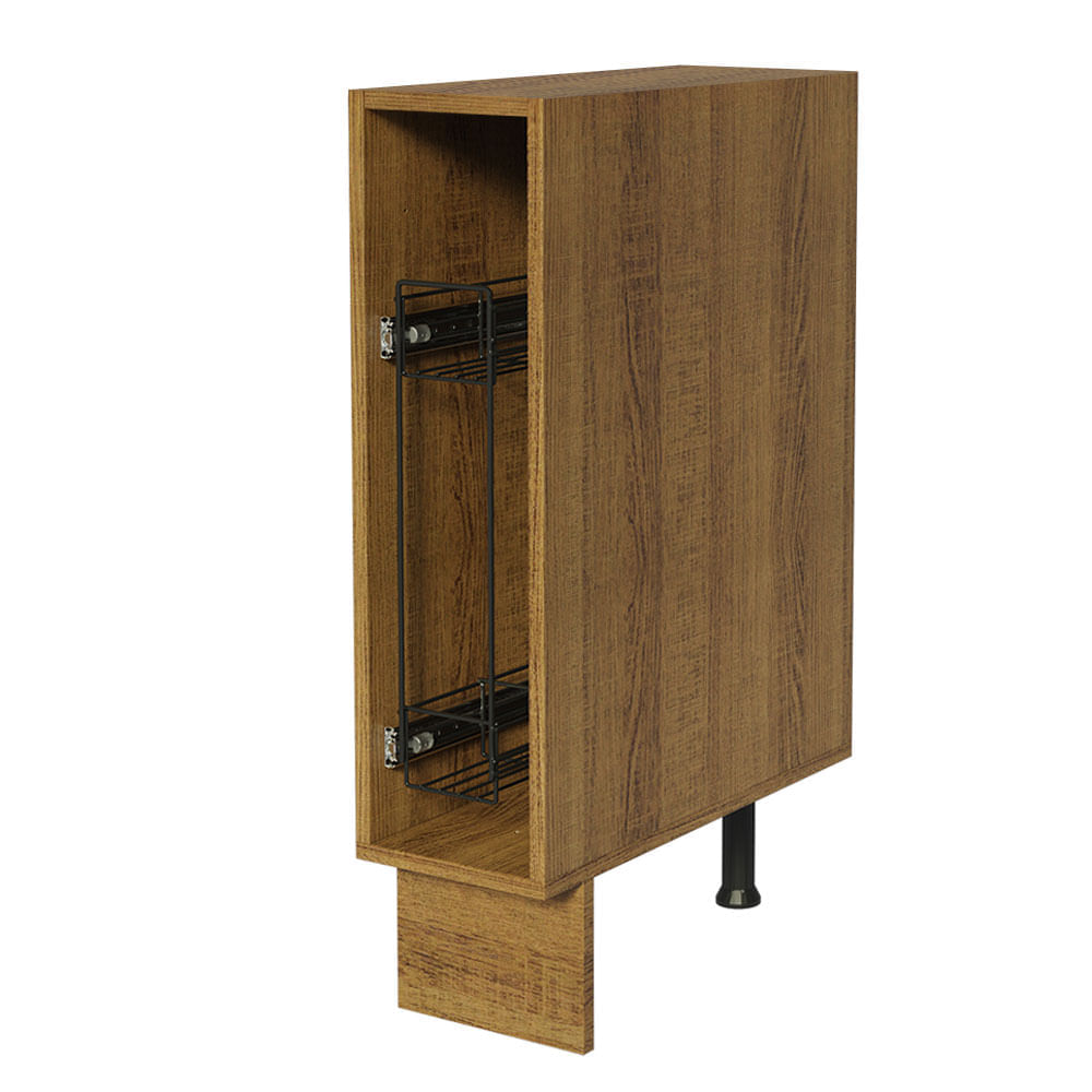 Balcão Porta-Temperos Madesa Para Cozinha Lux, Glamy E Stella 20 X 60 Cm (Sem Tampo) Rustic Marrom